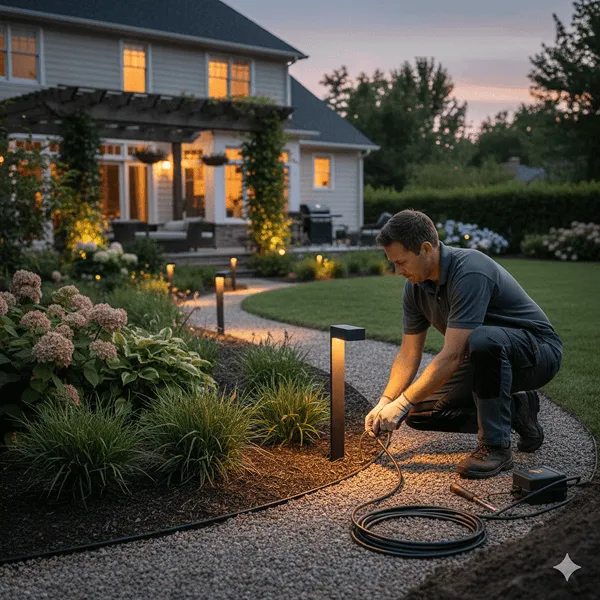 Instalacja oświetlenia ogrodowego